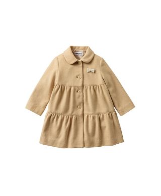 ファミリアかわいいベージュコートフード付き110 familiar（ピンク