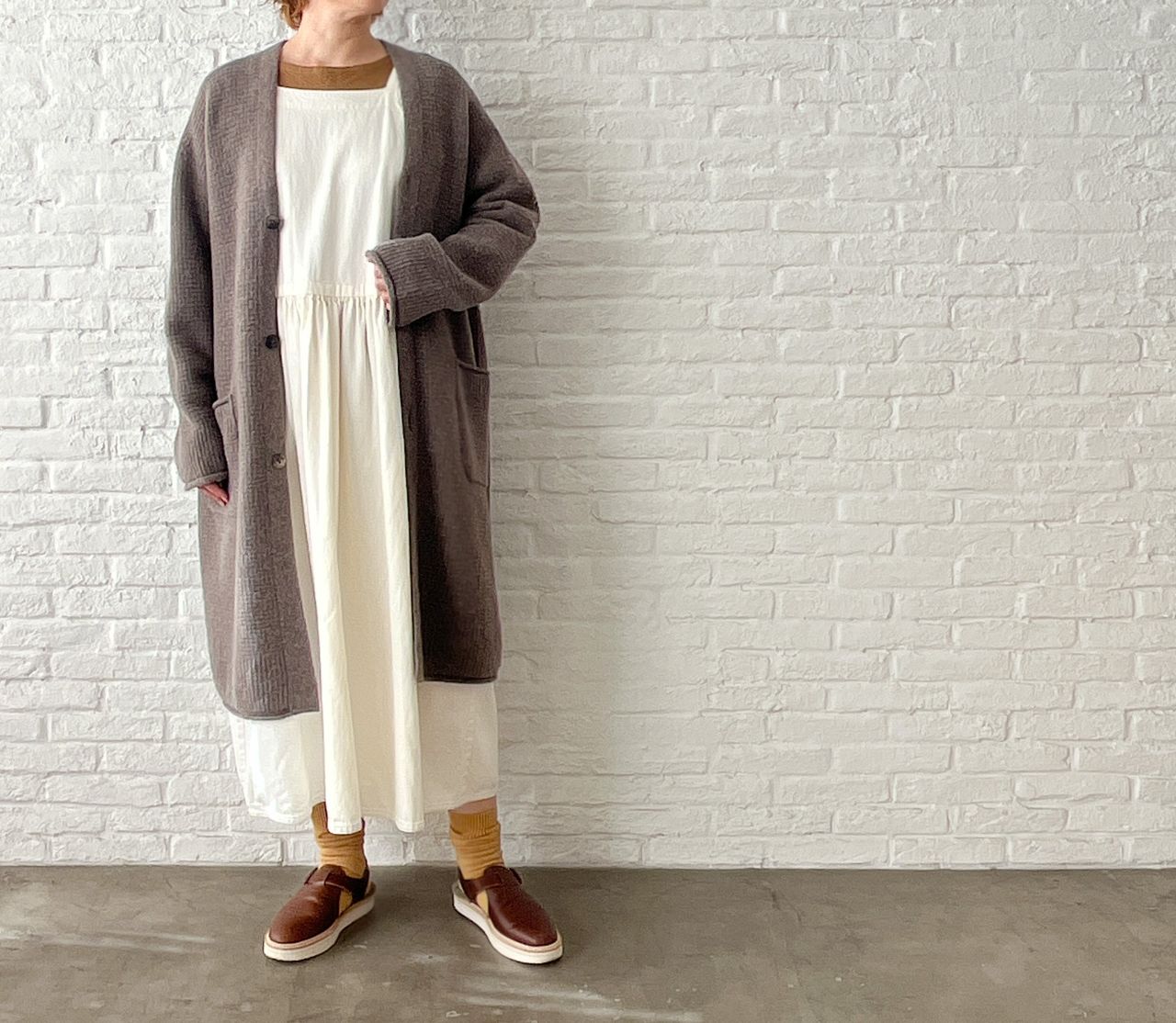 期間限定！10%OFF】カシミヤラム柄編み カーディガンコート | pas de