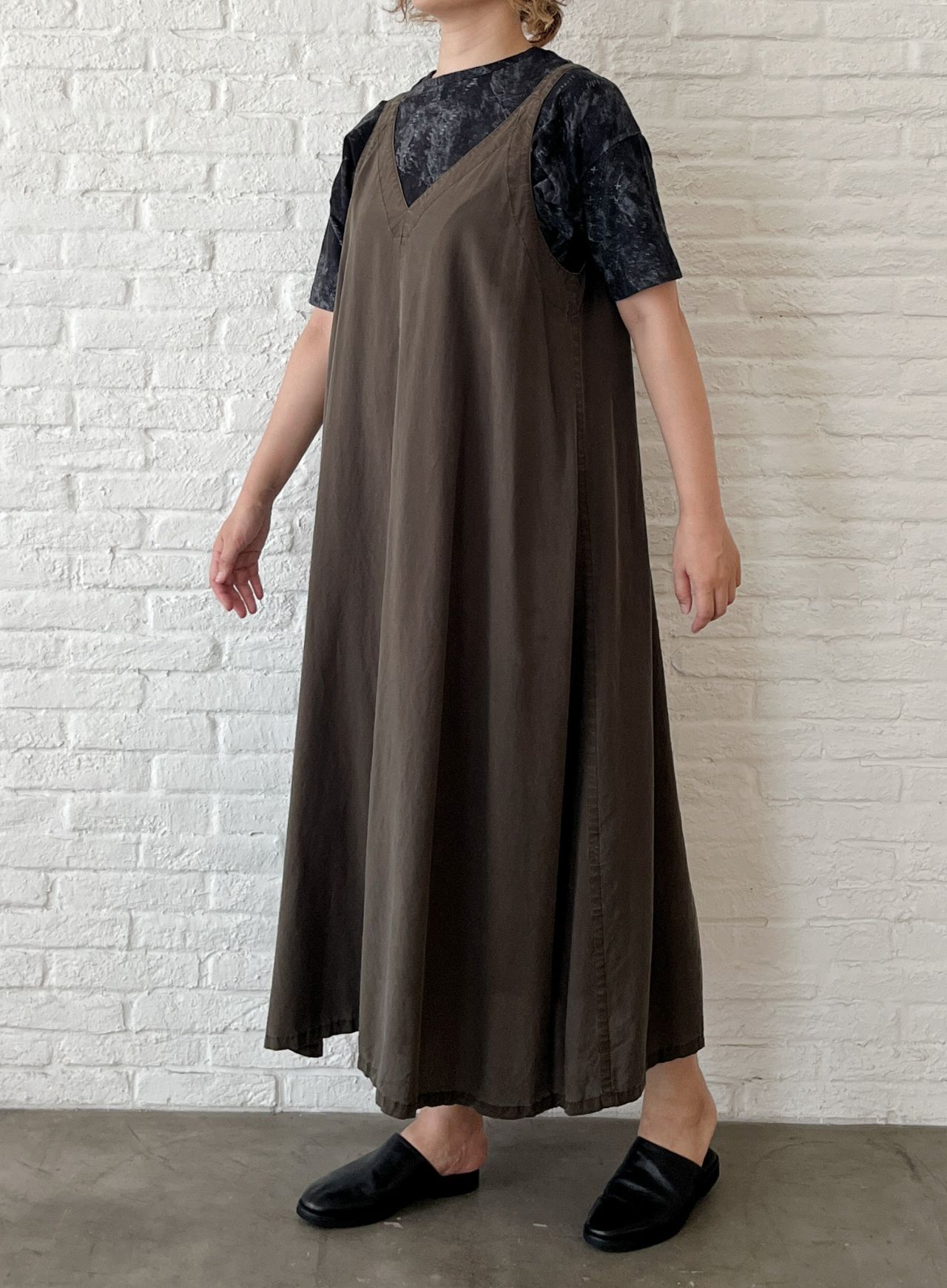 パドカレ　リヨセルポプリン　2wayVネックジャンパードレス パドカレ リヨセルポプリン 2wayVネックジャンパードレス 玉川店