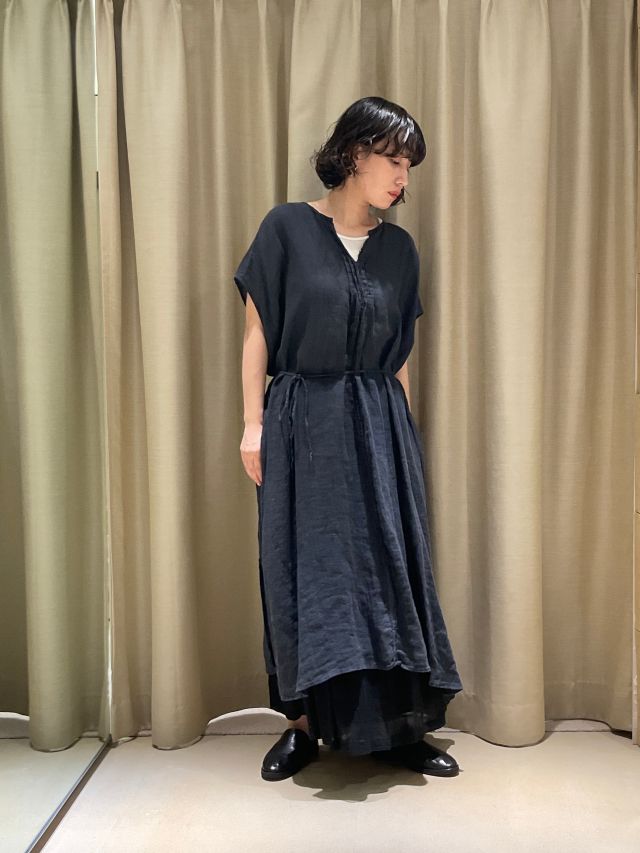 40リネン千鳥ちりめん加工 ワンピース | (パドカレ)公式