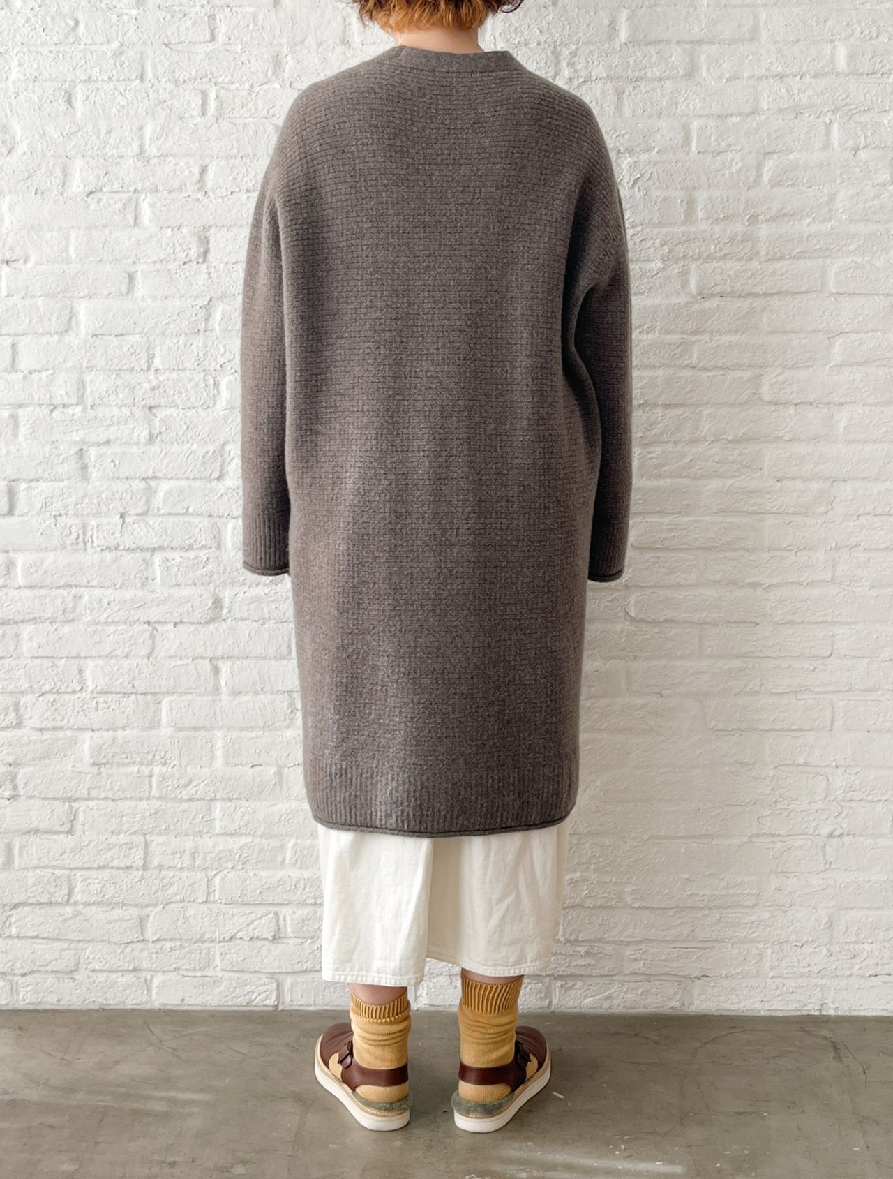 期間限定！10%OFF】カシミヤラム柄編み カーディガンコート | pas de