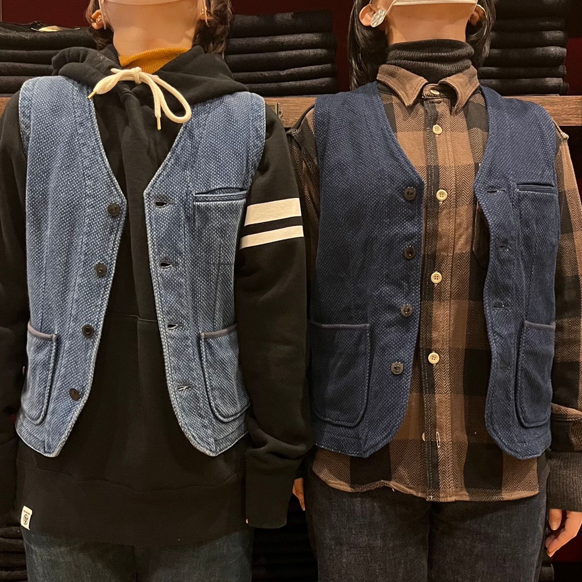 MOMOTARO JEANS 中綿ベスト ワークベスト 46 日本製 刺し子ベストデビューしました。｜MOMOTARO JEANS MOMOTARO