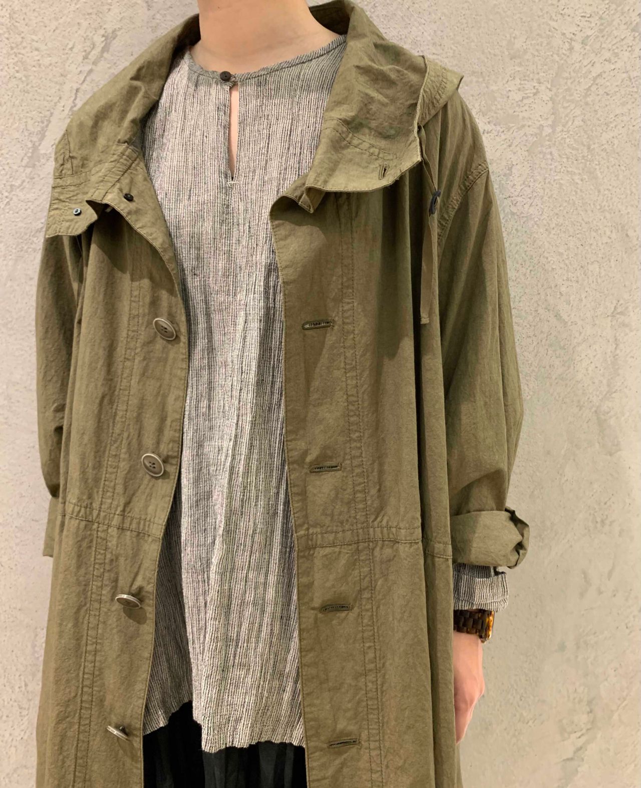 【pas de calais】綿麻ダンプコート 綿麻ダンプ ダウンコート | pas de calais Online | pas de