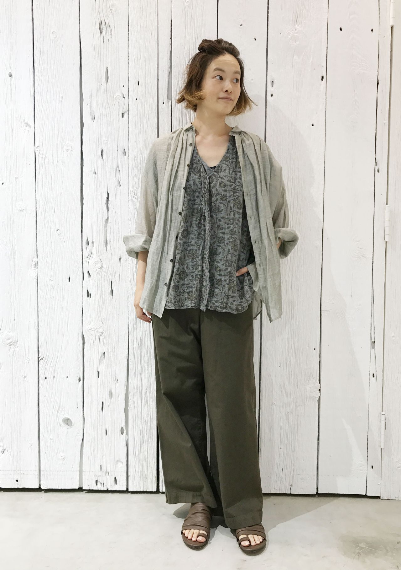 再入荷》ブロックプリント ブラウス | pas de calais Online