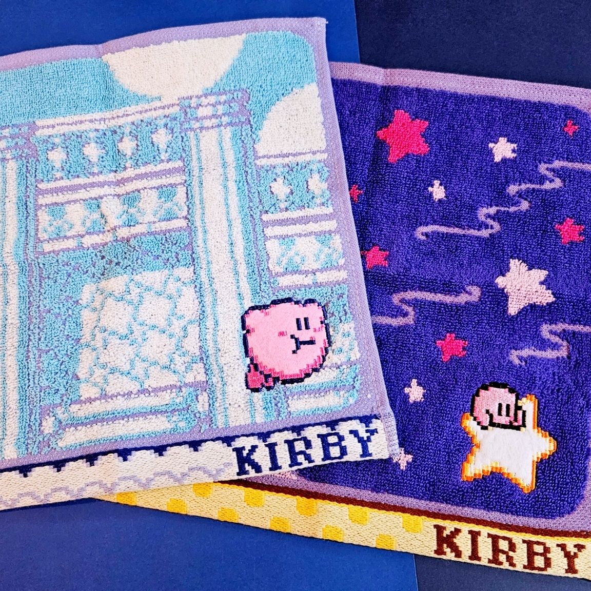 カービィハンカチ　確認用 星のカービィ ハンカチ ネイビー 約30×30cm : キッズタウン