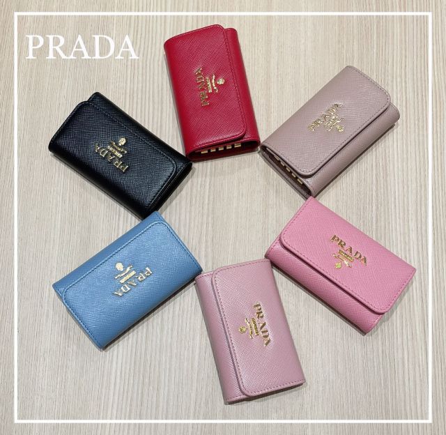 プラダ PRADA ミドル財布 SAF.METALﾀﾞｲ折中小銭付/NERO 1MV204