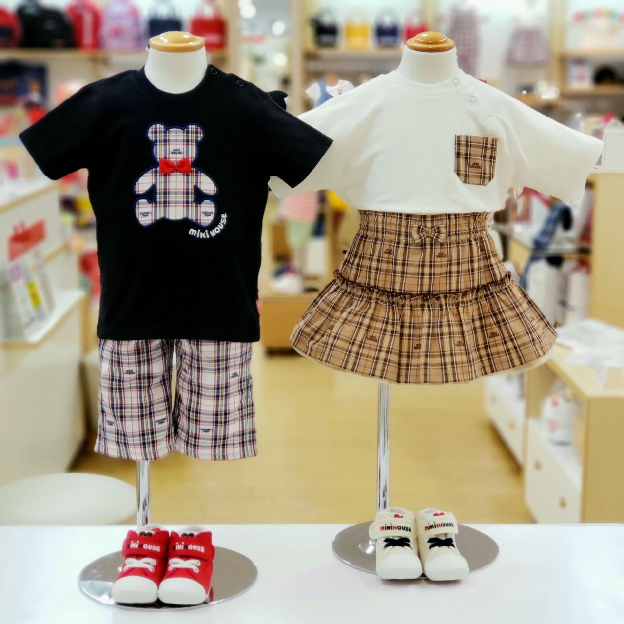 ミキハウス MIKIHOUSE チェックスカート ベージュ系 ミキハウスチェックスカート – ミキハウスオフィシャルサイト