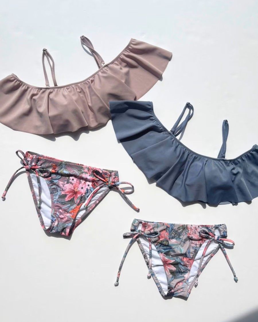 【新品タグ付き】PEAK&PINEオフショルダービキニ 9M 新作♡くすみカラーが可愛いオフショルダ | グランデュオ立川