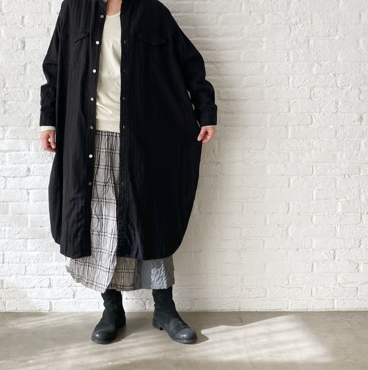 【パドカレ】綿麻ヘリンボン起毛ワンピース 36 ベージュ NO4178 パドカレ】綿麻ヘリンボン起毛ワンピース 36 ベージュ NO4178