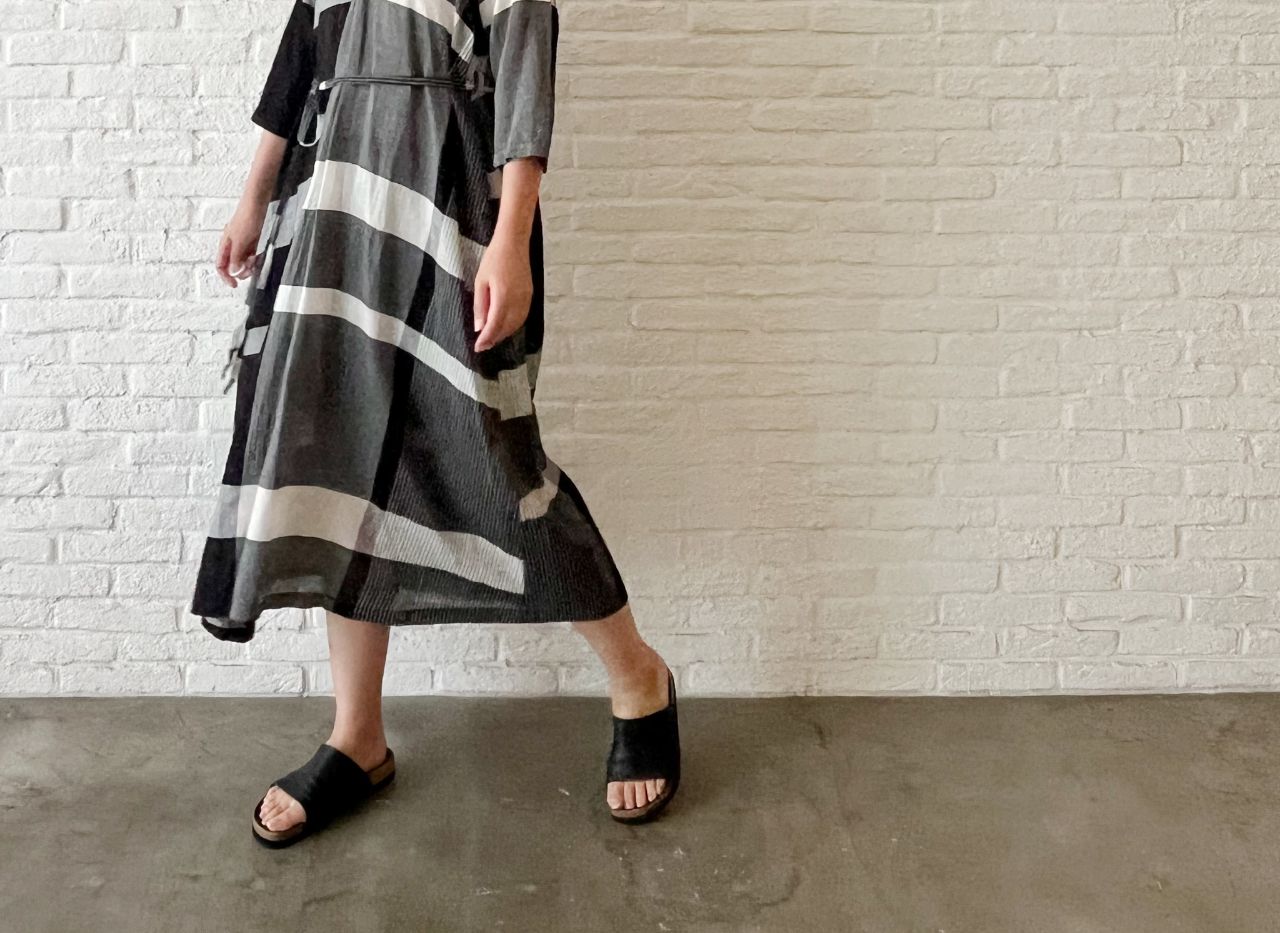 パドカレ pas de calais チェックワンピース W POINT】【SALE】 コットンラミー先染めチェック ワンピース | pas de