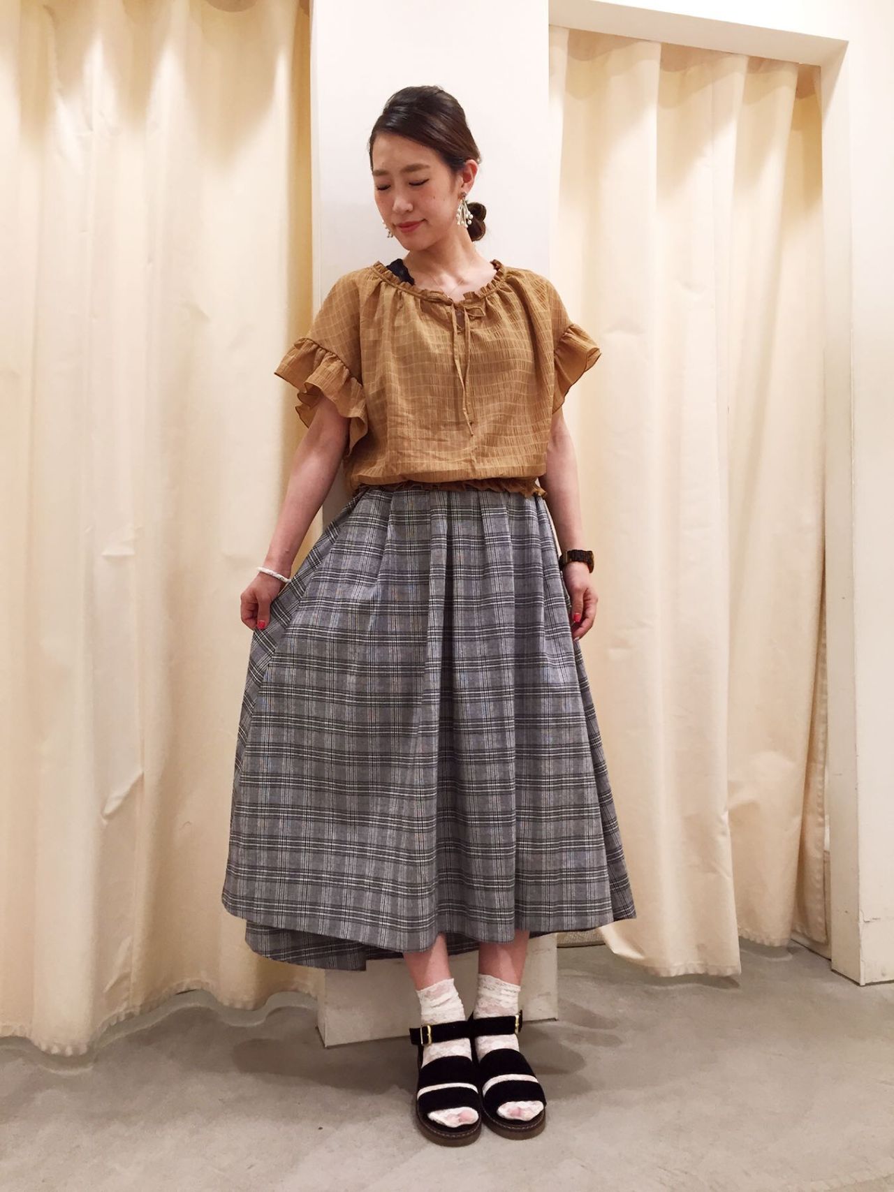 グレンチェックスカート 横浜ジョイナス店 W Closet公式通販 ダブルクローゼット