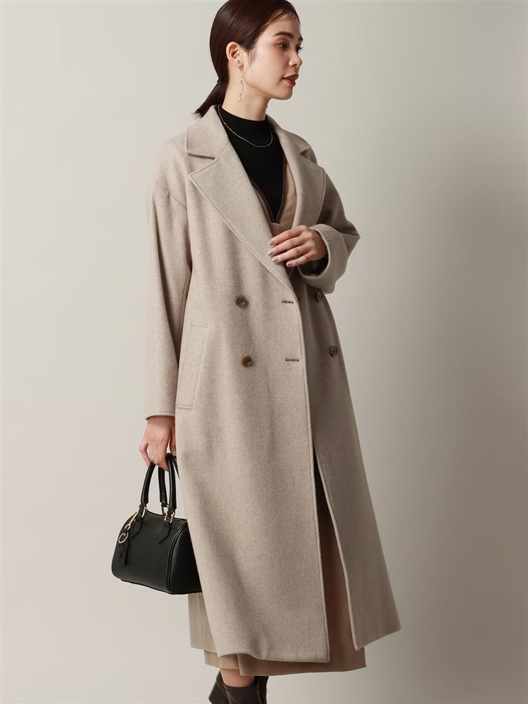 ウールオーバーダブルコート(HARE) ブラック hare ウールオーバー