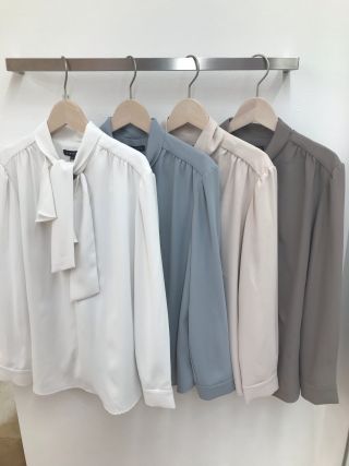 【スーツカンパニー】ボウタイブラウス マルチウェイボウタイブラウス／8分袖／ウォッシャブル