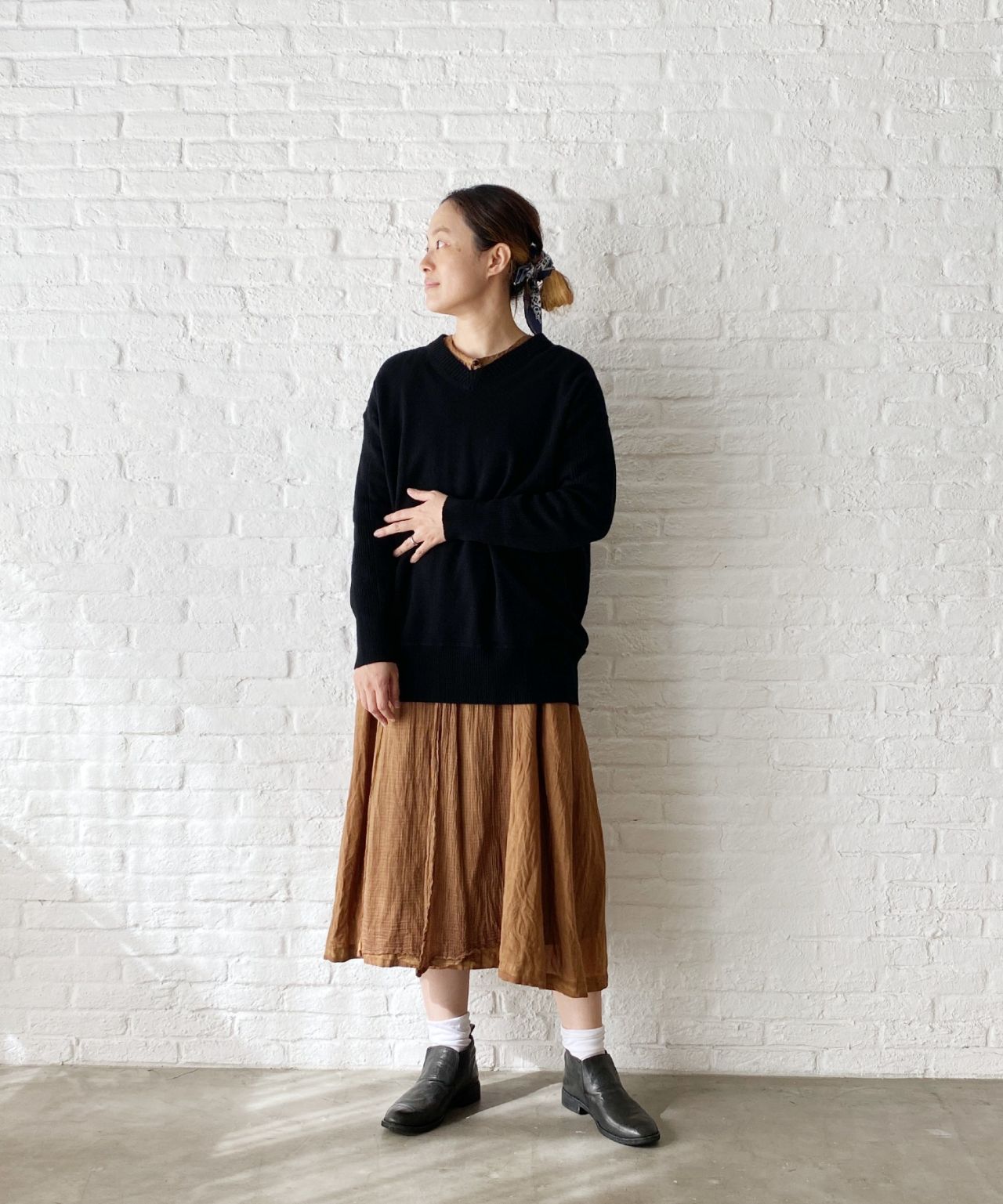 期間限定！10%OFF】紀州梅炭染めモダールローン ワンピース