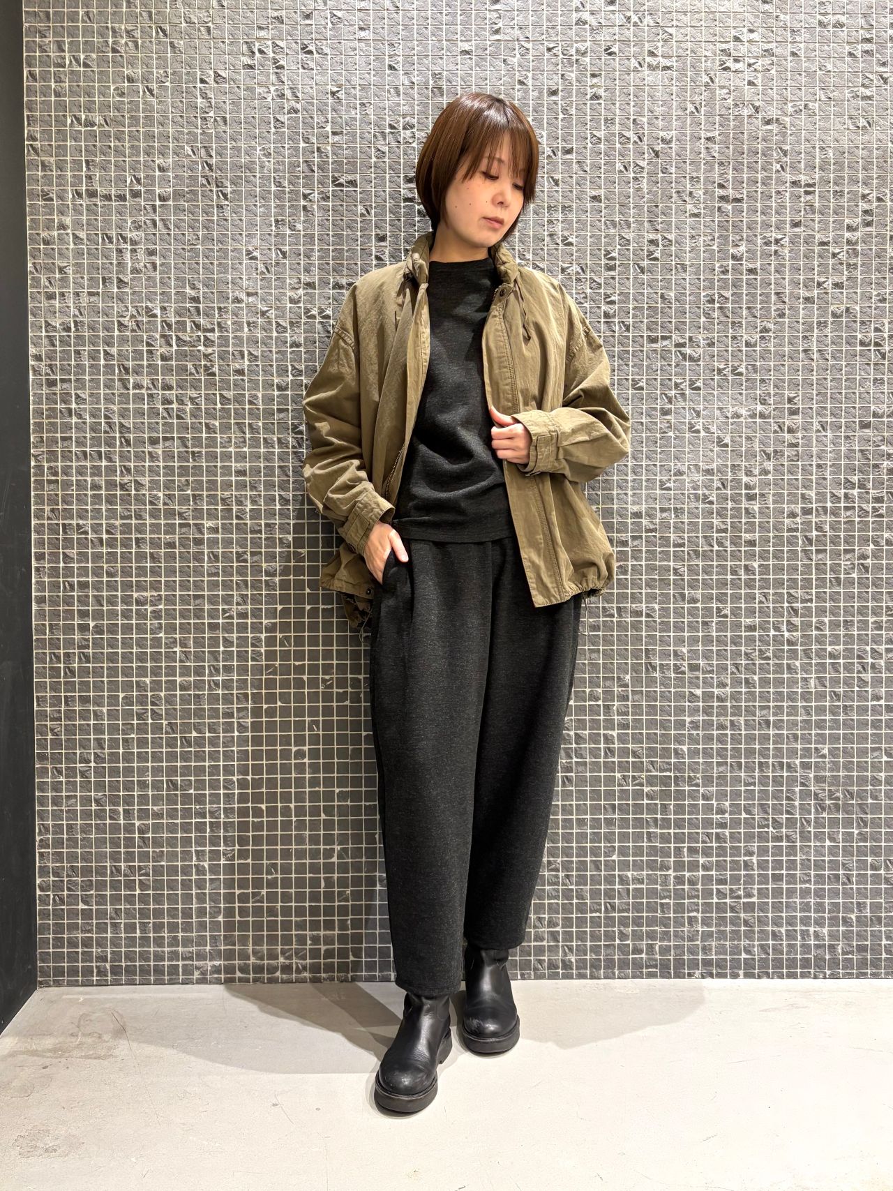 pas de calais コットンリネンライトツイルライナー付きコート