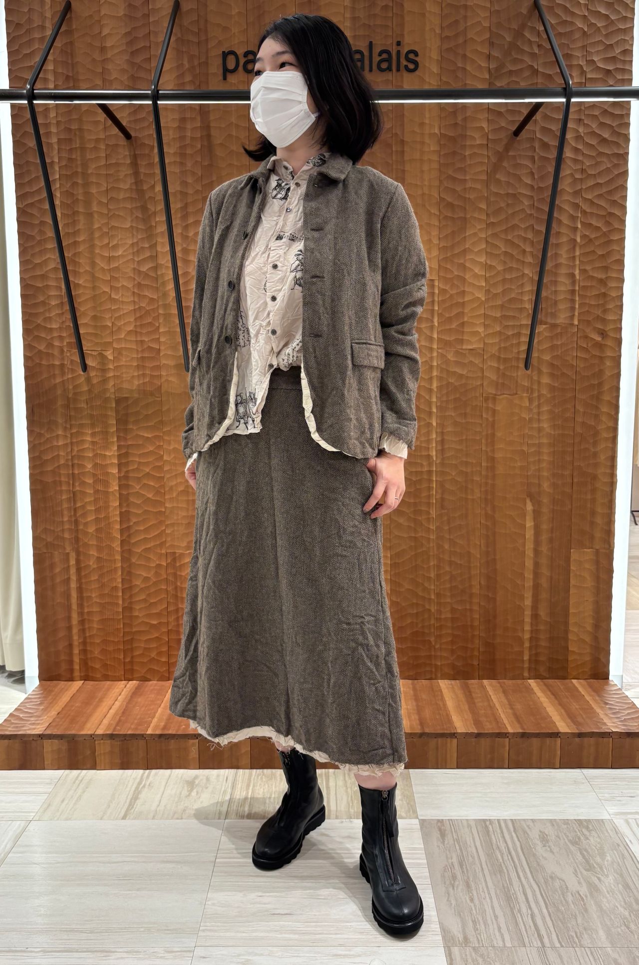 yo.oy パドカレ pas de calais 黒 ラクーンストール pas de calais