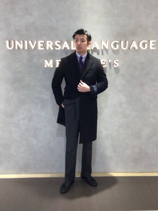 【最終値下げ】UNIVERSAL LANGUAGE　カシミヤ混　Pコート 6aaccd66ca76cf8ec241b7e8c0df37