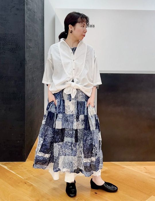 パッチワーク風プリント ワンピース | pas de calais Online