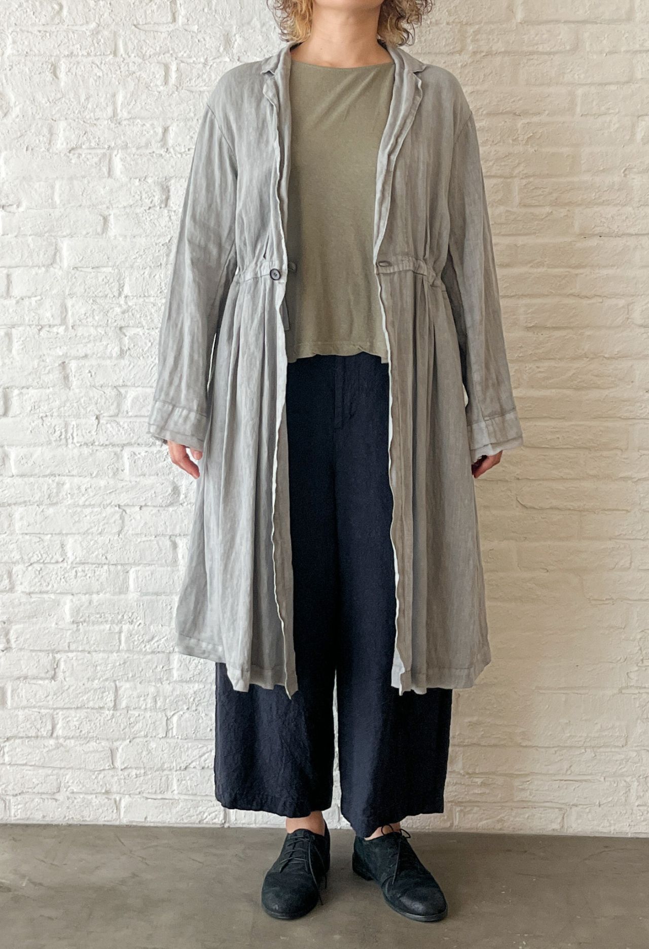 期間限定！10%OFF】リネンキャンバス炭染 コート | pas de calais