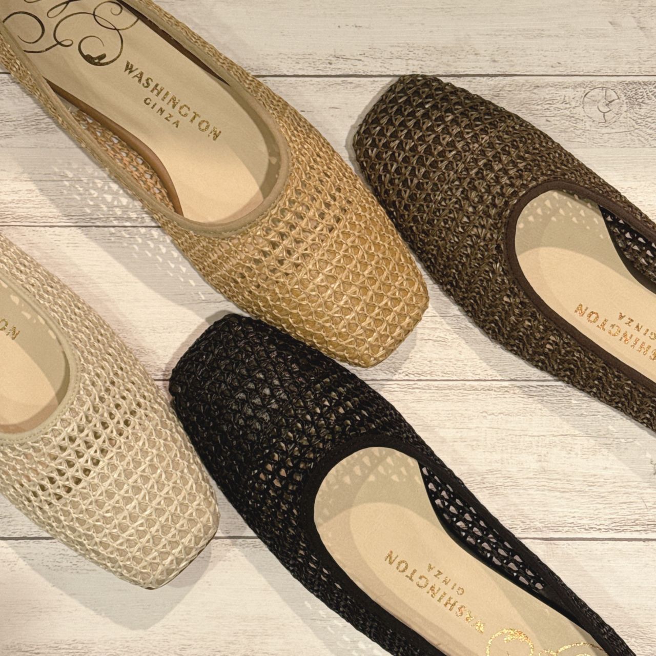 フラットシューズ ^fri fla^ A8148 Jewel flat 2colors 5008014332 Lサイズ☆メッシュフラットパンプス♪♪♪ | GINZA WASHINGTON