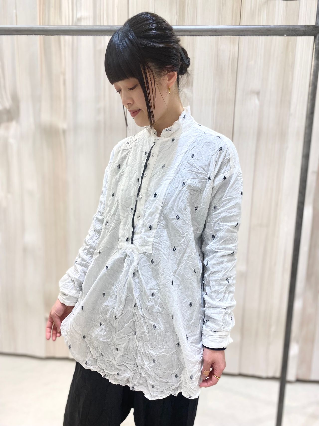 MASU カーディガン ダイヤモンドカット（ダイヤチェックニット