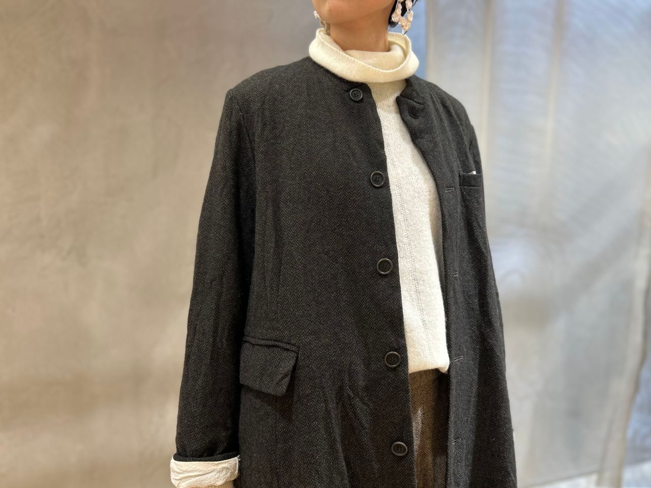 styling】ECO WOOLヘリンボン | [1/8 CLOSE] 丸の内店 | pas de calais