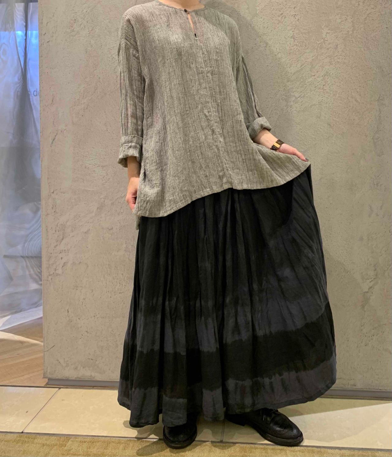 【pas de calais】綿麻ダンプコート ブログ連動企画「キトサン加工の綿麻ダンプ」vol.2 | 丸の内店