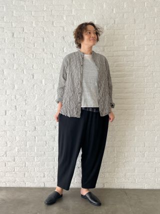 再入荷》綿麻ストライプ シャツブラウス | pas de calais Online