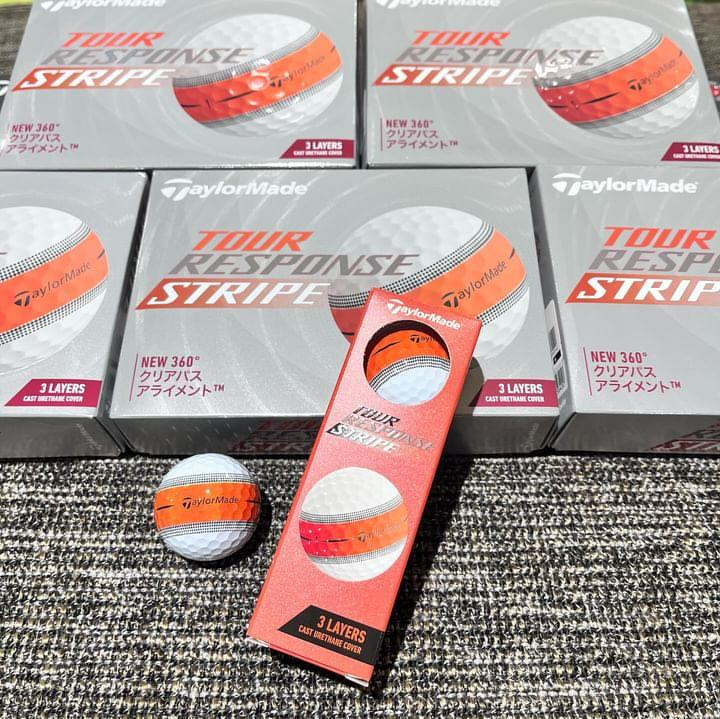新品 ツアーレスポンス ストライプ ボール オレンジ テーラーメイド