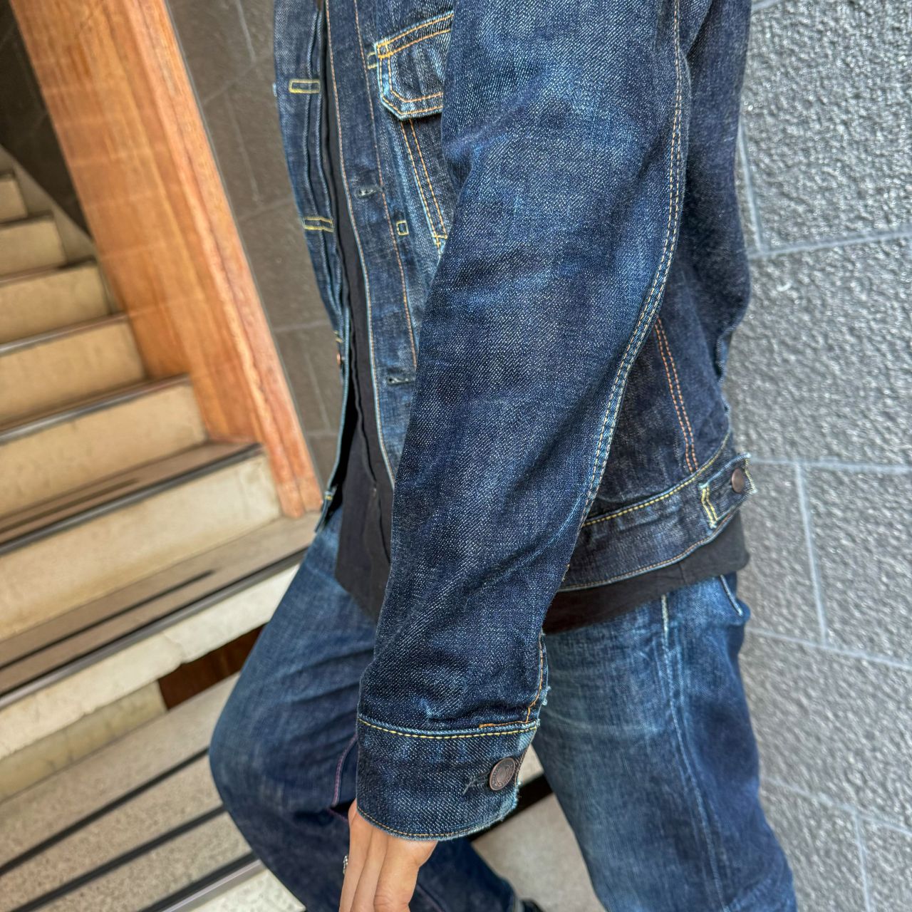ヤスヒロ 桃太郎ジーンズ デニムジャケット 銅丹特濃　サイズ38 桃太郎ジーンズ（MOMOTARO JEANS） MJ2103 銅丹特濃インディゴブルー