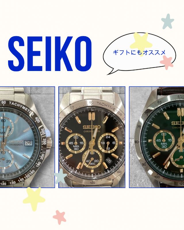 SEIKO SBTR015 黒と金のクロノグラフデザイン腕時計 SEIKO セイコー