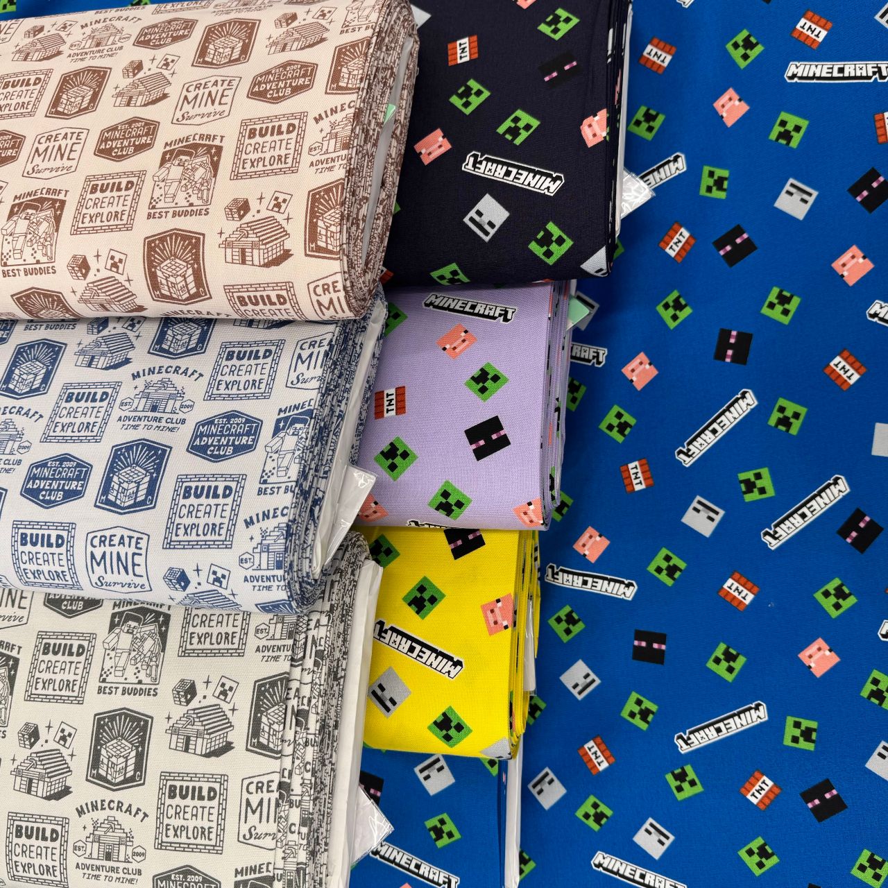 ｍ＆ｍオーダー 生地見本　表地③・オリジナル生地 お待ちかね⭐︎マインクラフト柄入荷しました！ | 9F コットン生地