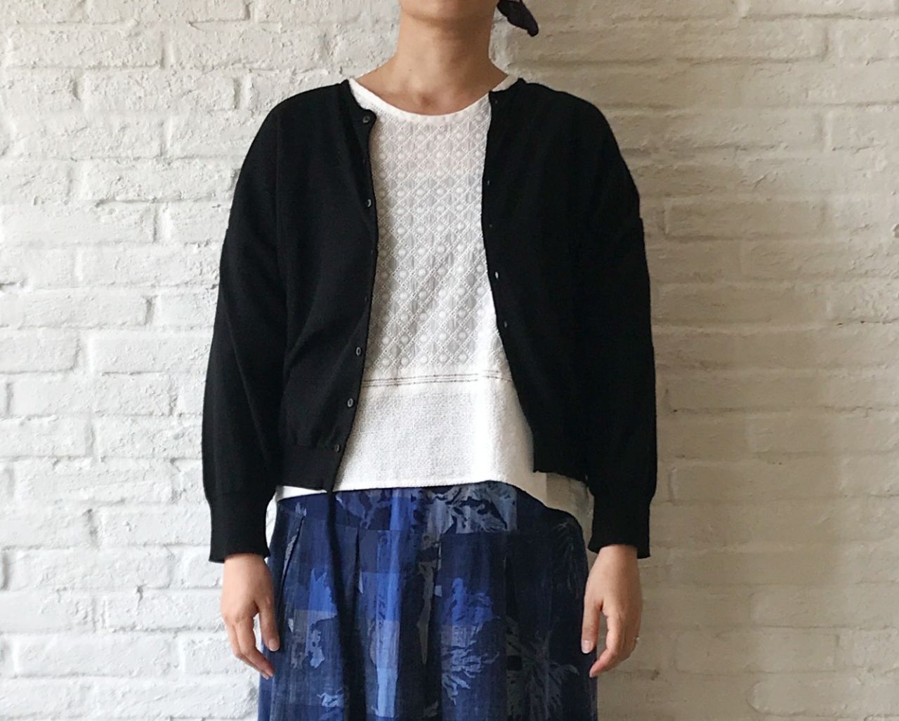 着回しコーディネート》先染めチェック染料プリント スカート