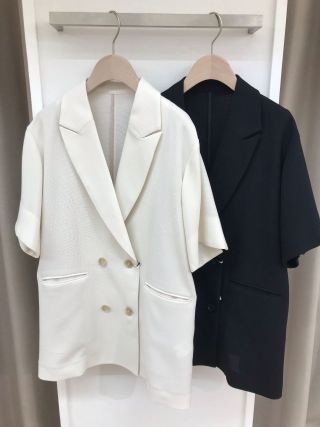 美品♡ザスーツカンパニー スーツセットアップ ダブルブレスト ウォッシャブル ダブルブレストジャケット／ウォッシャブル／COOL MAX／コットン