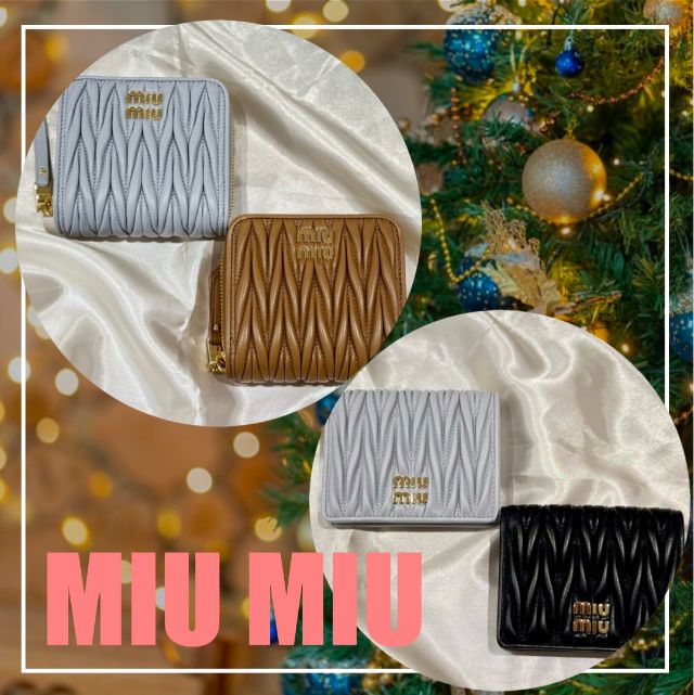 ミュウミュウ miumiu 折り財布 MATELASSE マトラッセ 5MV204 2FPP