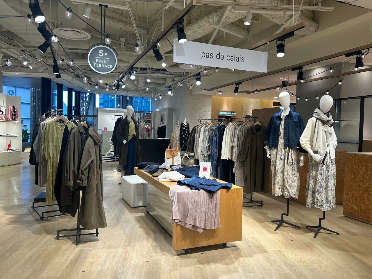 アウター pas de calais 店舗 パドカレ リネンコート ブルー パドカレ 