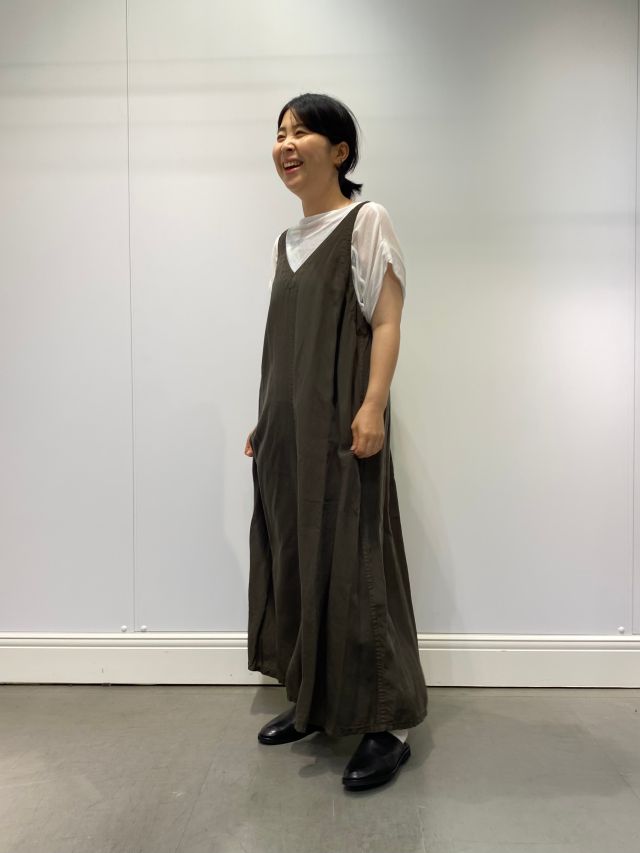 パドカレ リヨセルポプリン 2wayVネックジャンパードレス