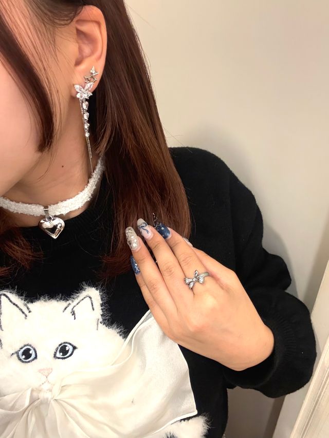 ピアス ニッケルフリー バラフライ キュービックジルコニア