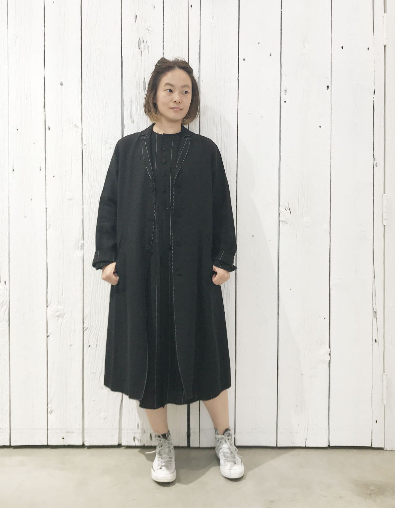 期間限定！10％OFF】リネンストライプ ワンピース | pas de