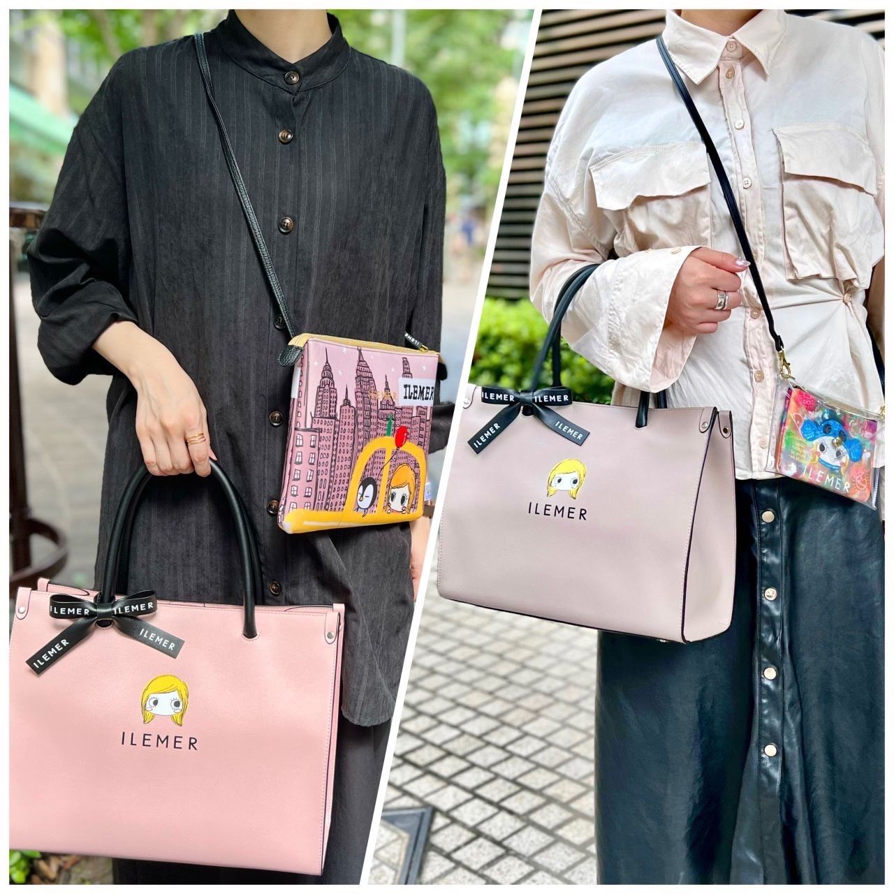 ILEMER コラボ 2WAY トートバッグ ショルダーバッグ 着ぐるみ