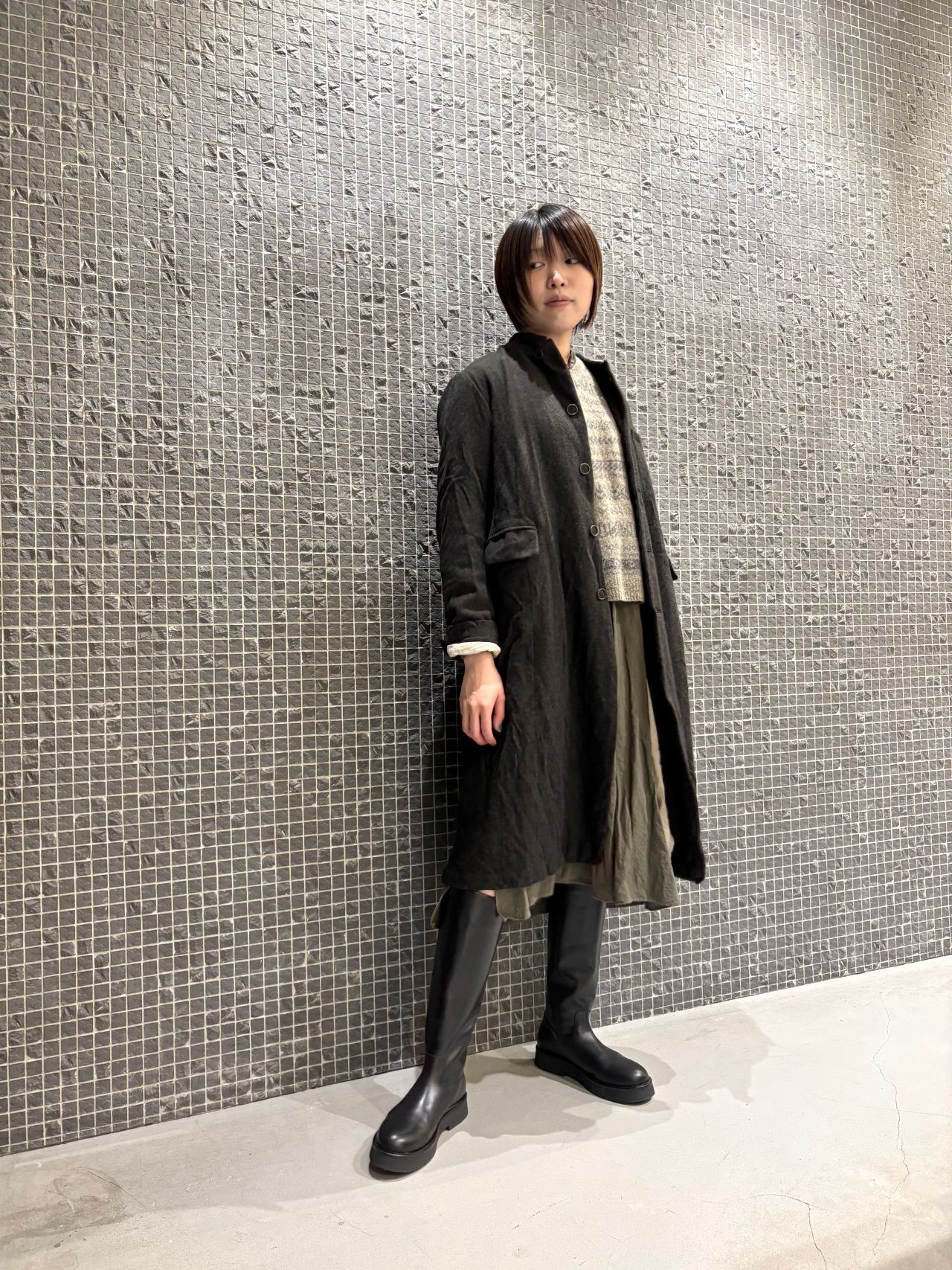 【pas de calais 】 パドカレ フード付きコート ダークブルー pas de calais パドカレ ピーコート ブラウン 40