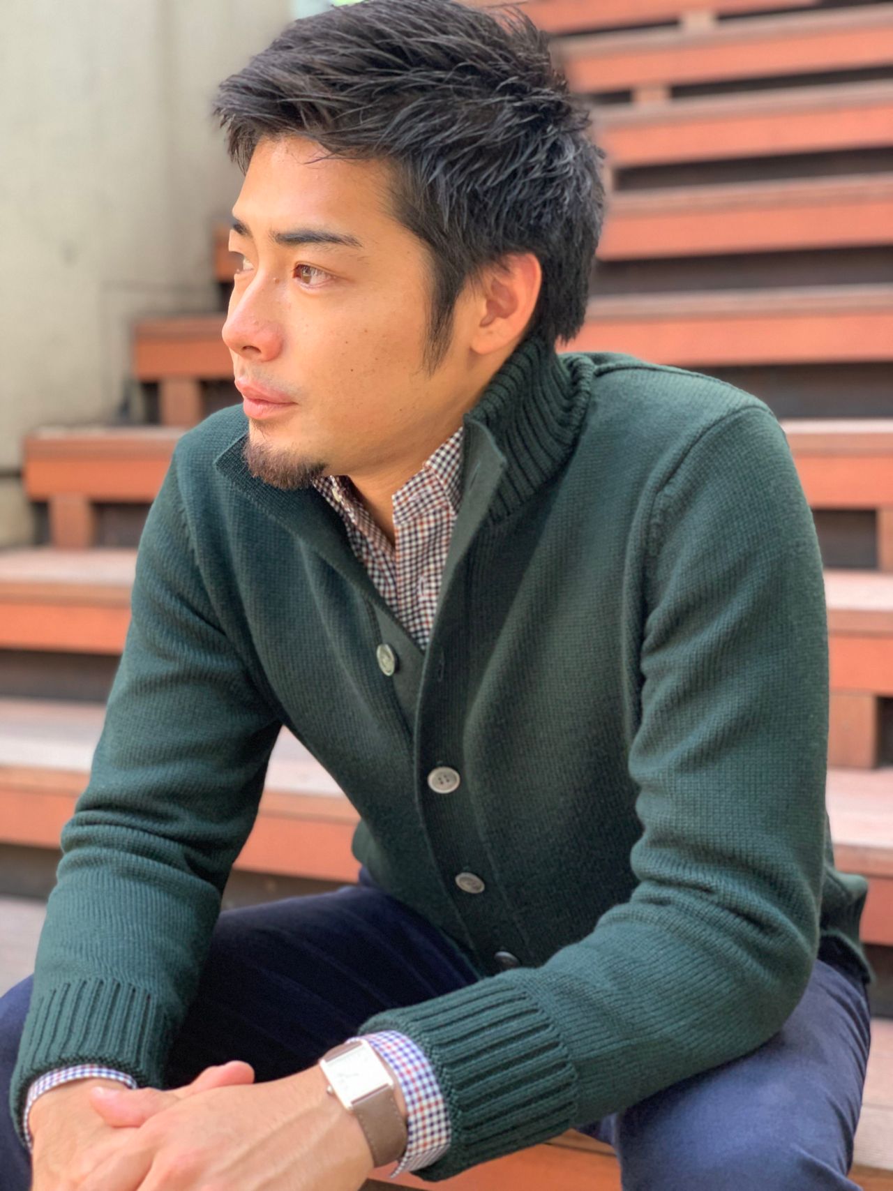 ジャケット並みの暖かさ 7ゲージスタンドカーディガン Men S 渋谷マークシティ店 メーカーズシャツ鎌倉 公式ショップブログ Maker S Shirt Kamakura