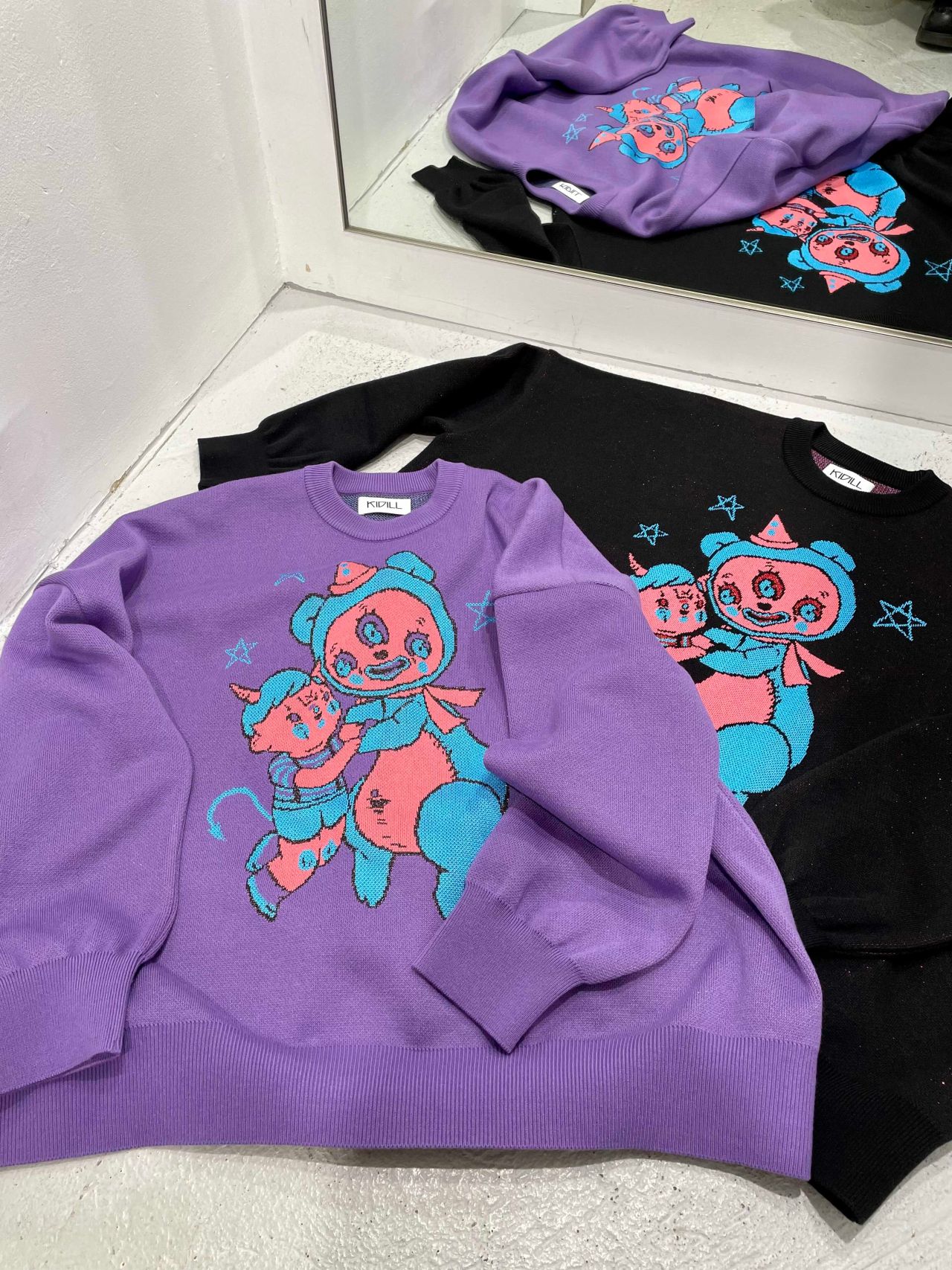 KIDILL キディル Hell boy 刺繍 プルオーバー ニット Free KIDILL キディル Hell boy 刺繍 プルオーバー ニット Free