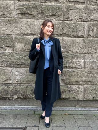 【タグ有】gigli コーデュロイ素材 ブラウンストライプチェスターコート 38 Social GIRL ステンカラーコート コート ステンカラータック