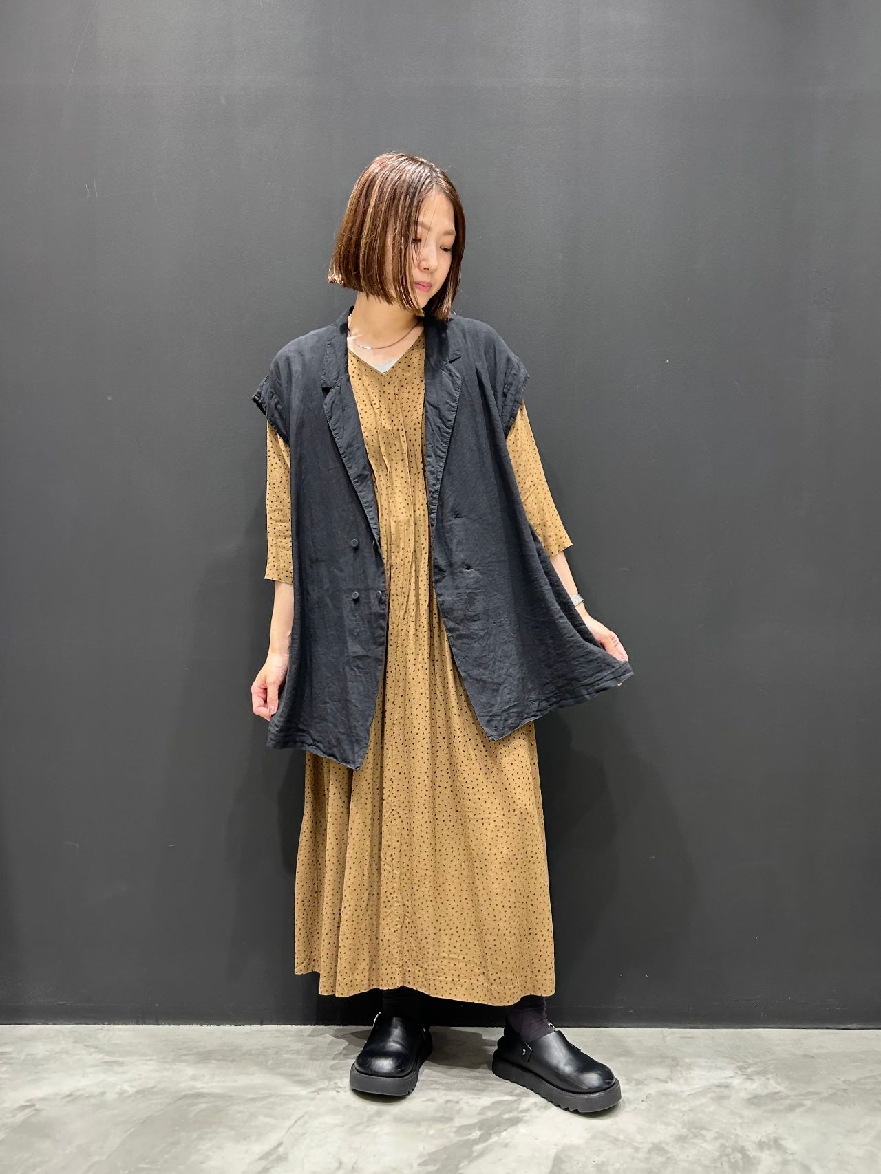 coordinate》コットンリネンビッグベスト | アミュプラザ博多店 | pas 