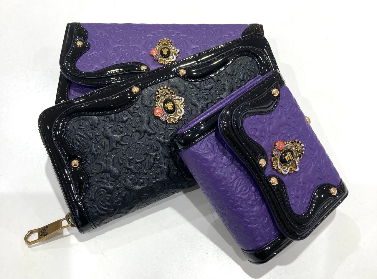 アナスイ セルパン がま口 三つ折り財布 蛇 紫 パープル