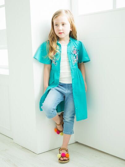 鮮やか エメラルドグリーン 刺繍ワンピ Branshesイオンモール高岡店 子供服のブランシェス Branshes 公式ショップブログ