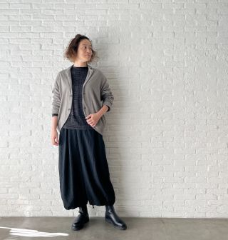 pas de calais パドカレ ボーダー＆ドットプリント プルオーバー ヴィンテージ天竺ドット＆ボーダープリントプルオーバー | 大阪