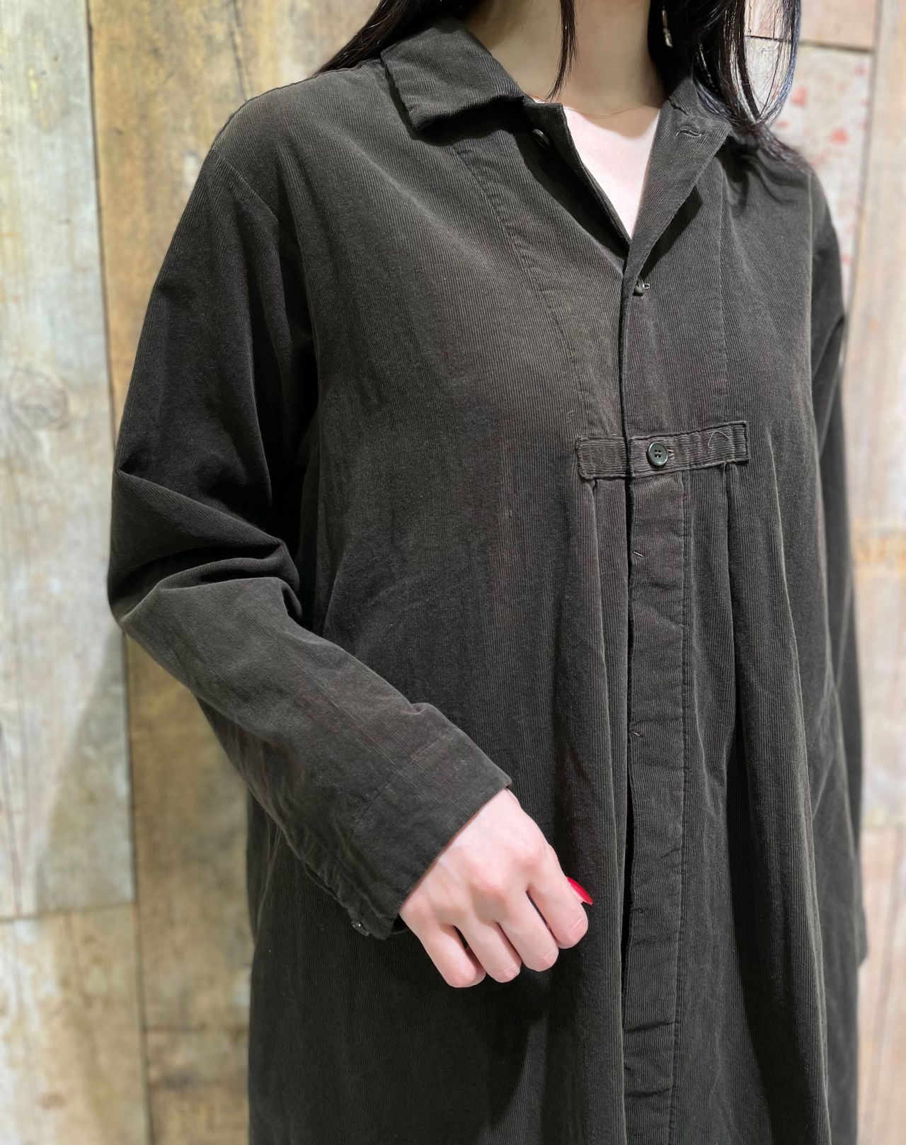 pas de calais パドカレ △∴☼ 製品染め　シャツワンピース pas de calais パドカレ △∴☼ 製品染め シャツワンピース M19