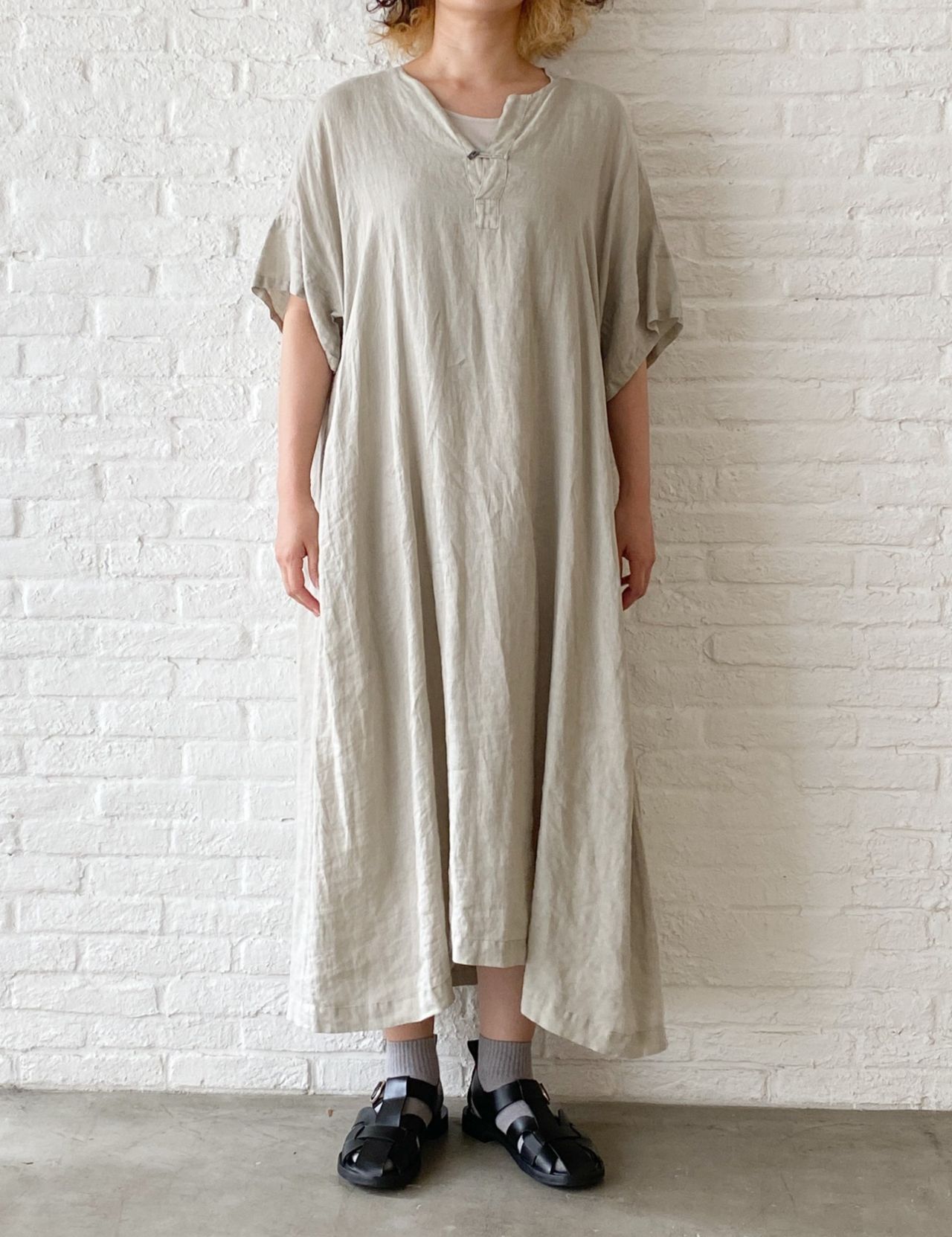 Pas de Calais パドカレ 60リネンワンピース 4ab837737e154317e7fd8f0143ffcb